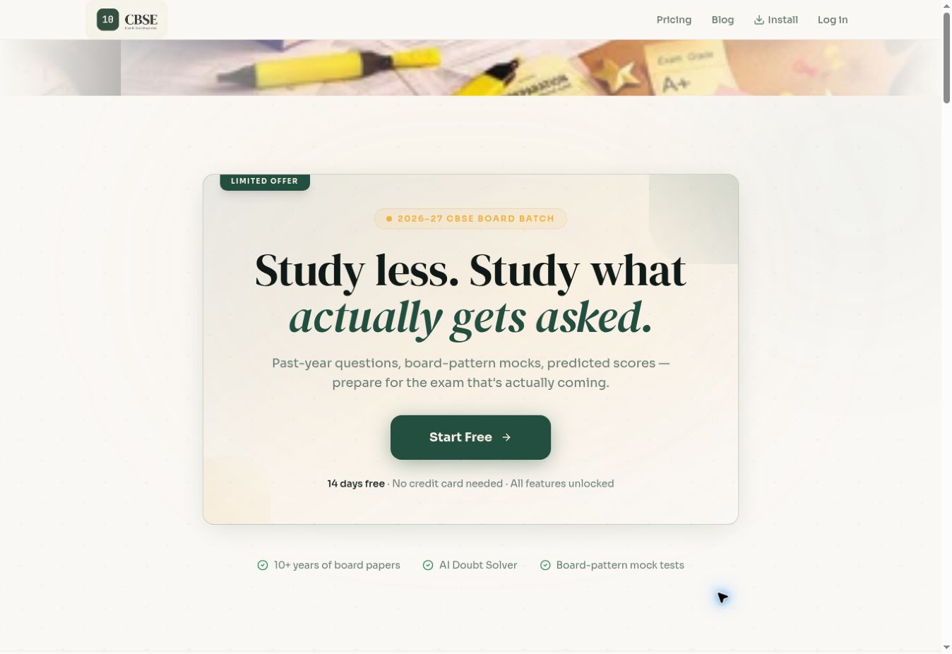 10CBSE homepage preview